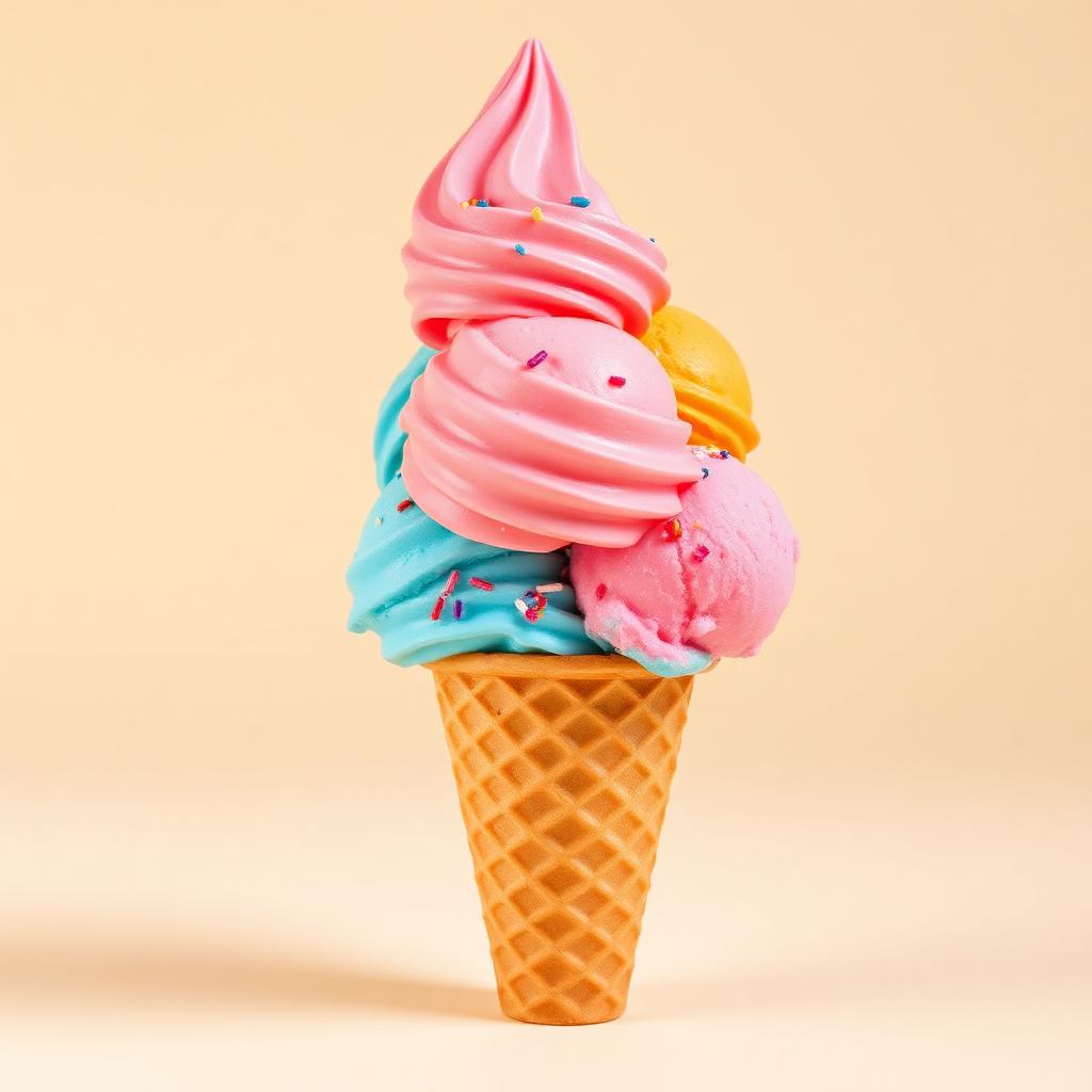 Triple scoop waffle cone